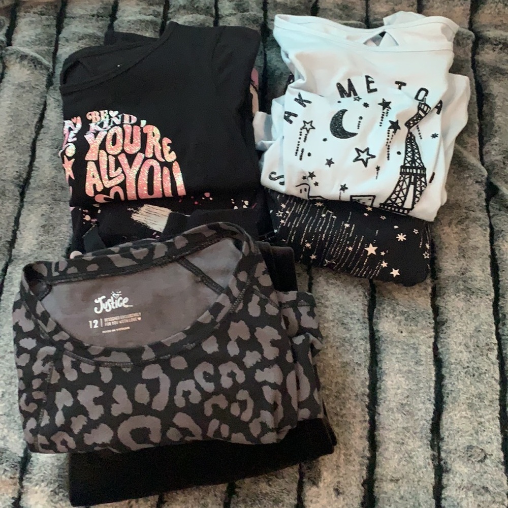 6 pieces 3 outfits Justice size 12